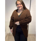 DNYcph SMILE CARDIGAN LONG KNITWEAR 129 CHOCOLATE