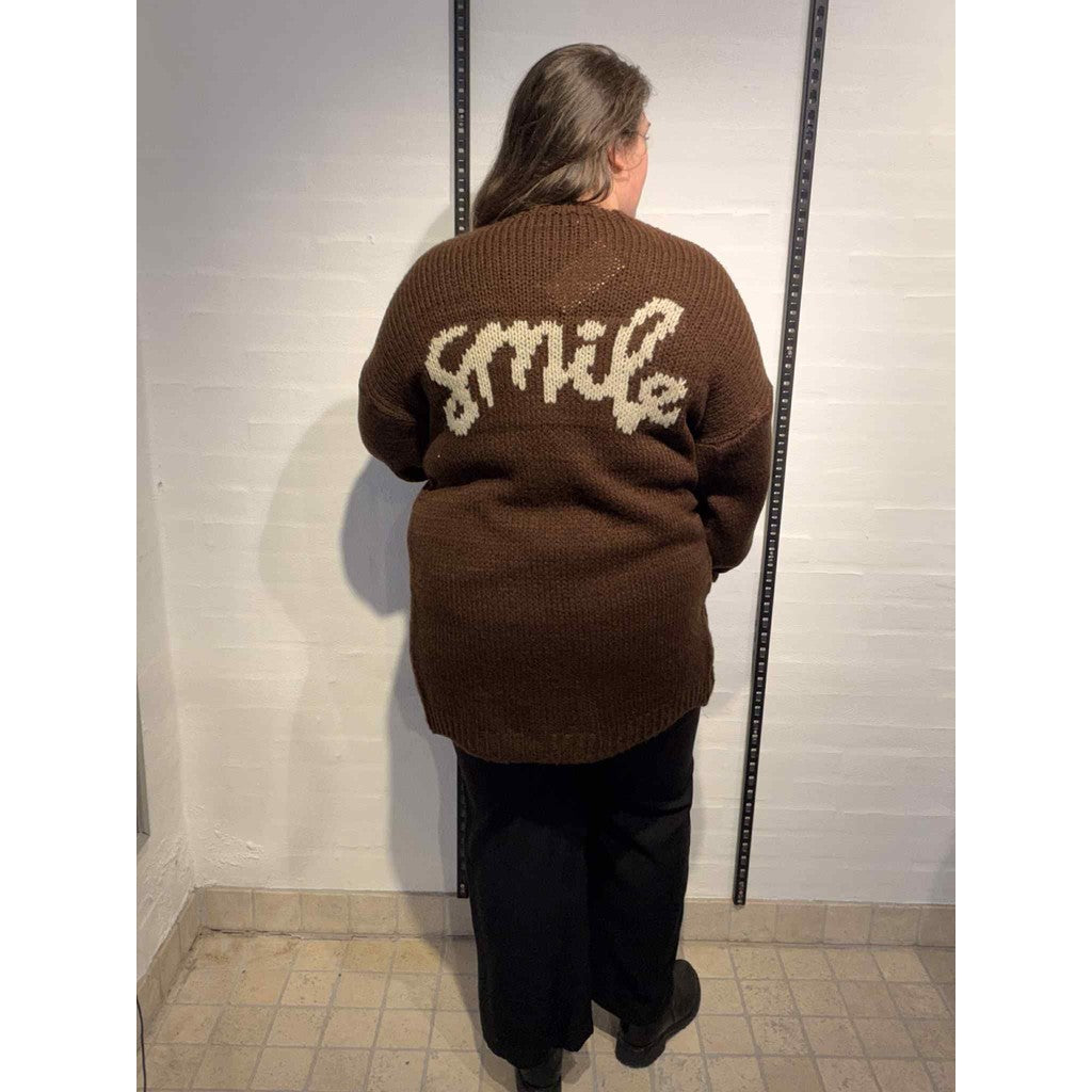 DNYcph SMILE CARDIGAN LONG KNITWEAR 129 CHOCOLATE