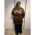 DNYcph SMILE CARDIGAN LONG KNITWEAR 129 CHOCOLATE