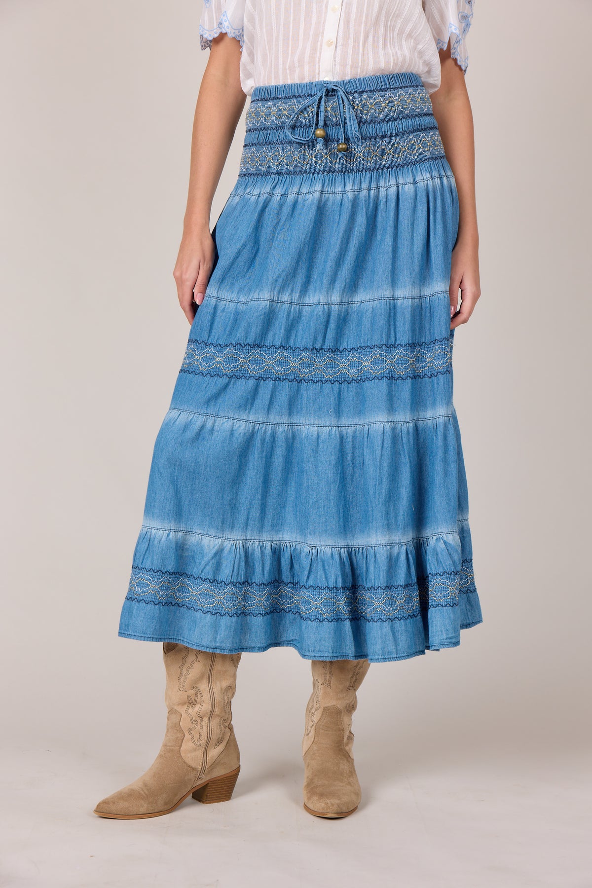 MAPP SMOCK TENCEL SKIRT SHORTS/SKIRT 9396 DENIM USED