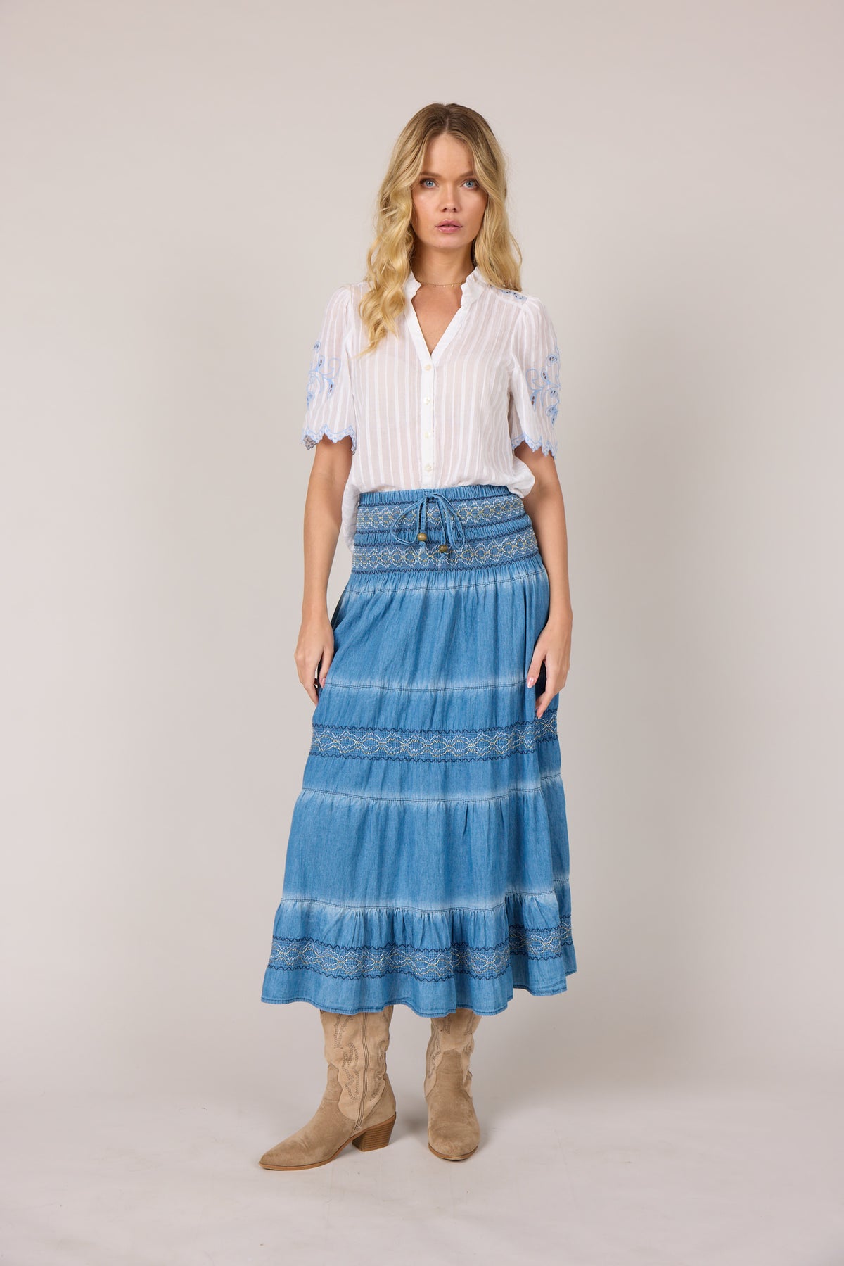 MAPP SMOCK TENCEL SKIRT SHORTS/SKIRT 9396 DENIM USED