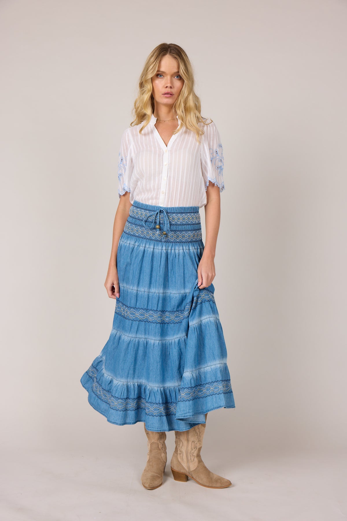 MAPP SMOCK TENCEL SKIRT SHORTS/SKIRT 9396 DENIM USED