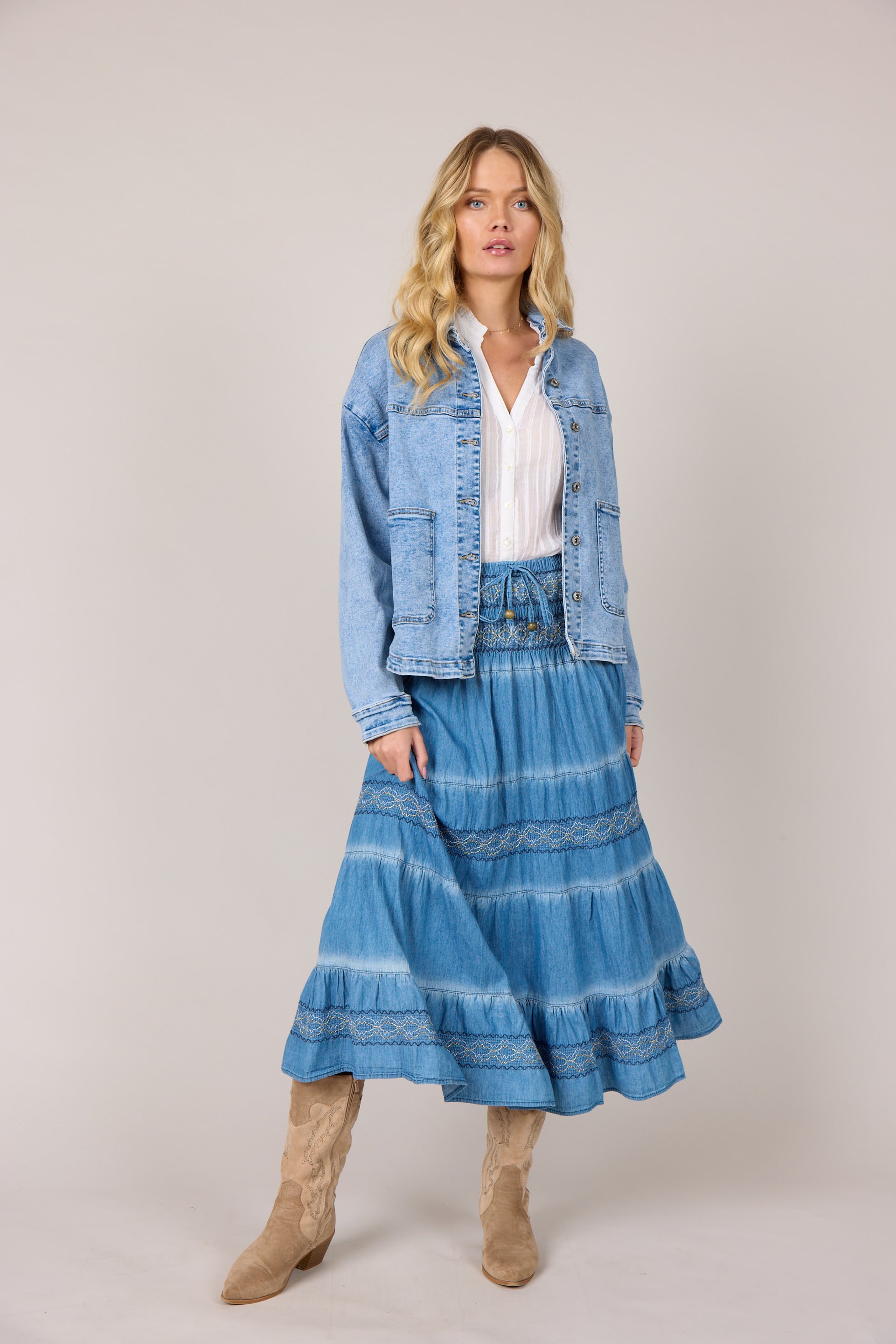 MAPP SMOCK TENCEL SKIRT SHORTS/SKIRT 9396 DENIM USED