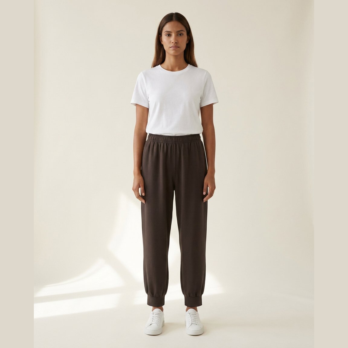MOONDUST SOLID PANT PANTS 129 CHOCOLATE