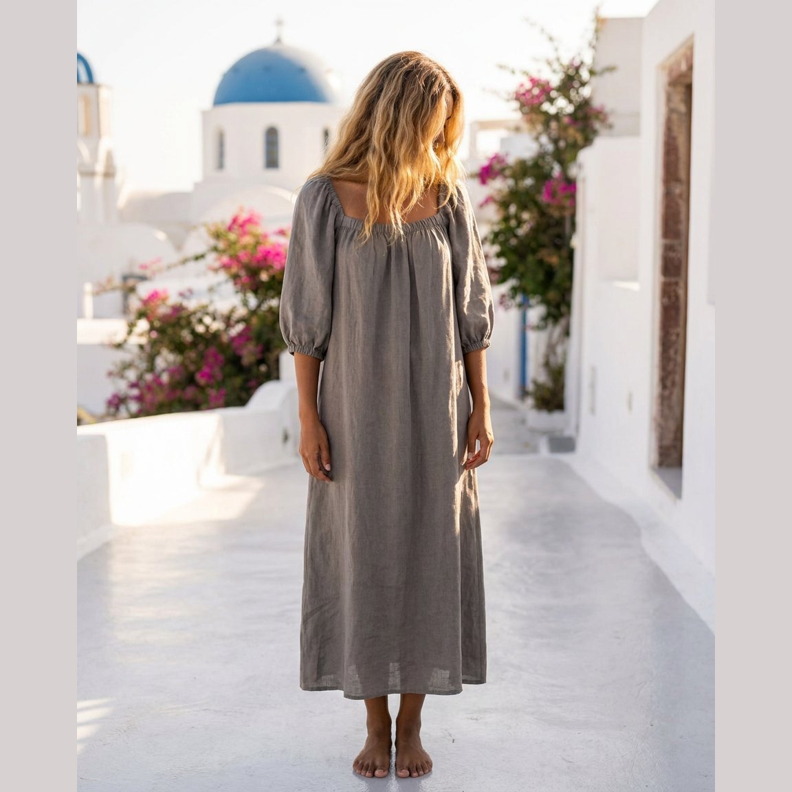 MOONDUST SQUARE LIN DRESS LINEN