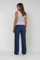 MARC LAUGE SQUARE POCKET JEANS DENIM/TWILL 9696 BLUE DENIM USED