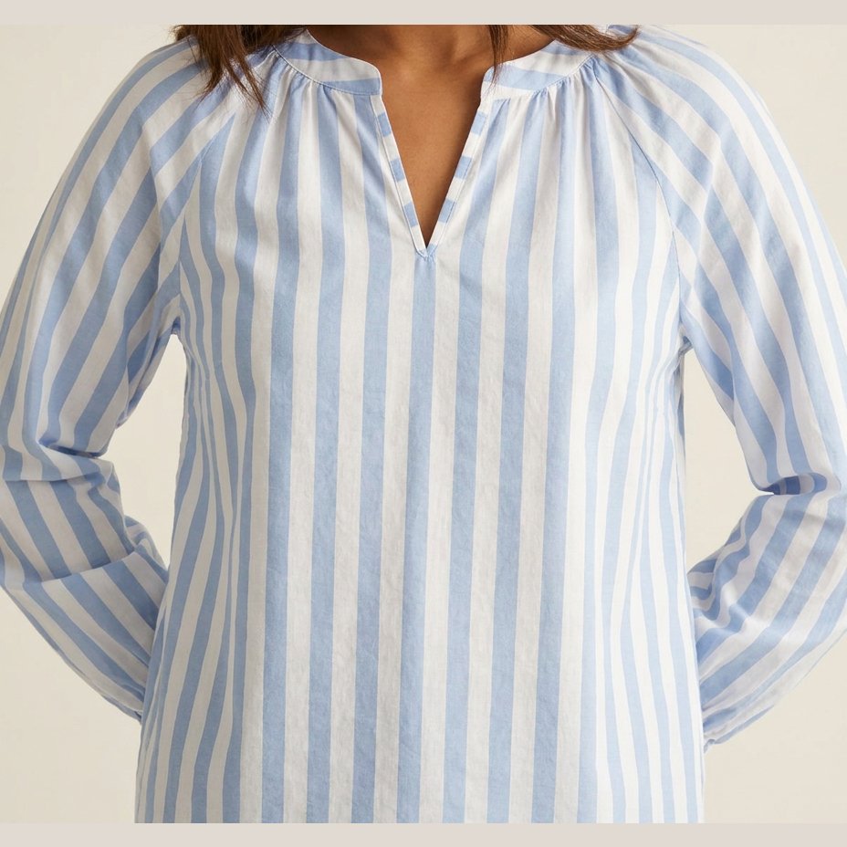 MAPP STRIPE BLOUSE BLOUSE/SHIRT 107 SOFT BLUE