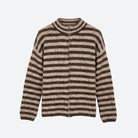 MOONDUST STRIPE CARDIGAN KNITWEAR 129 CHOCOLATE