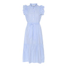 MAPP STRIPE FRILL DRESS DRESS/JUMPSUIT 109 SKY BLUE