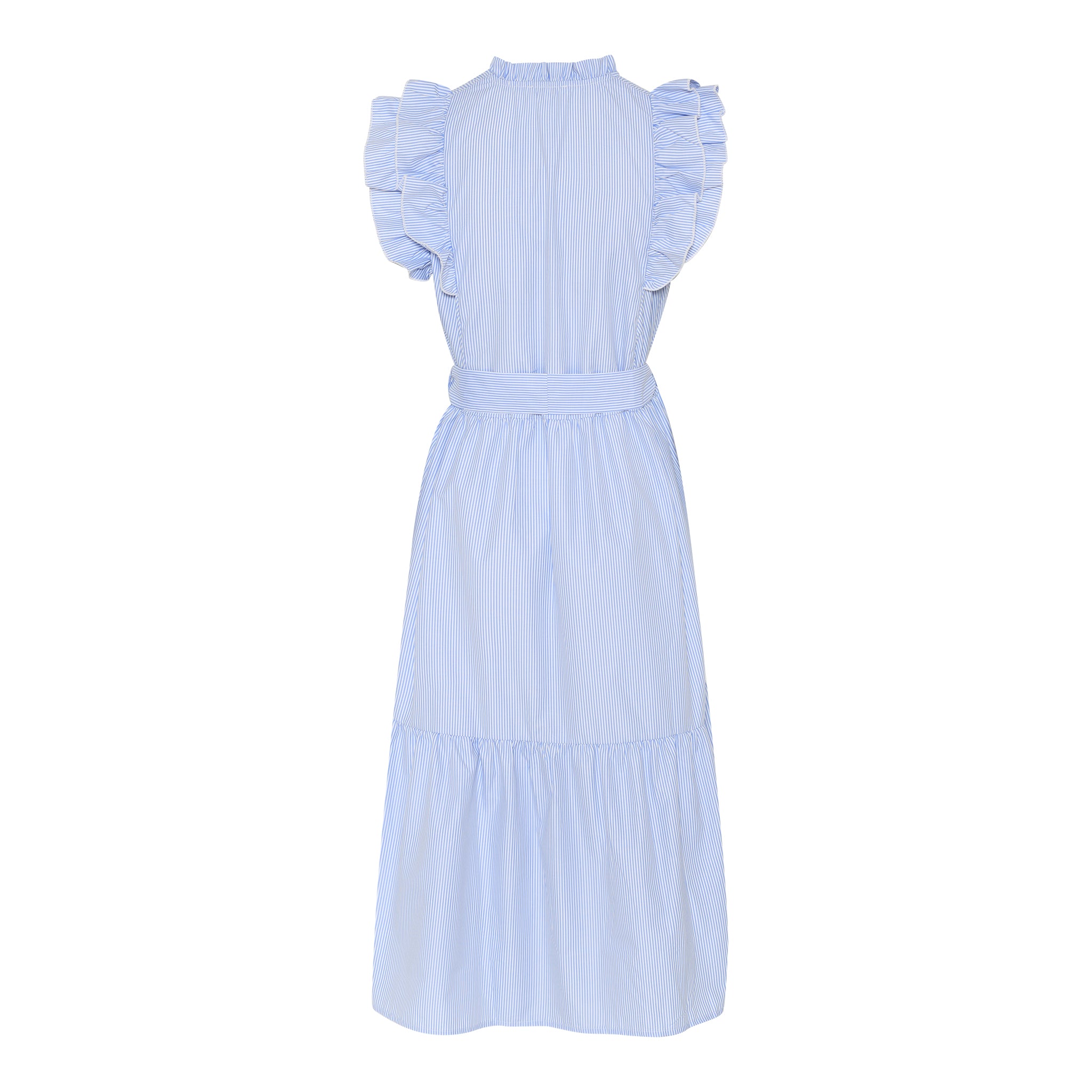 MAPP STRIPE FRILL DRESS DRESS/JUMPSUIT 109 SKY BLUE