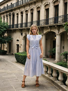 MAPP STRIPE FRILL DRESS DRESS/JUMPSUIT 109 SKY BLUE