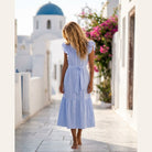 MAPP STRIPE FRILL DRESS DRESS/JUMPSUIT 109 SKY BLUE