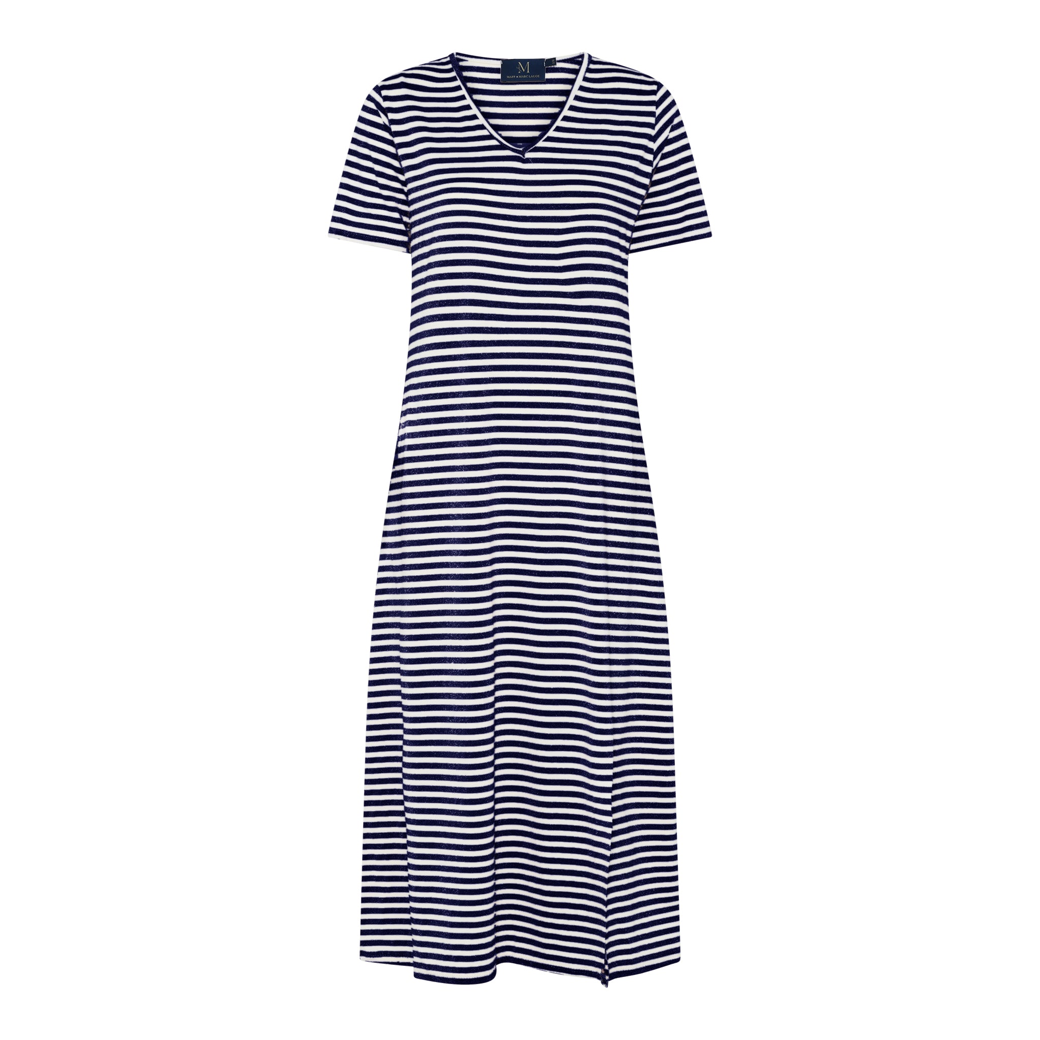 M JEANS STRIPE LUREX DRESS DRESS/JUMPSUIT 104 NAVY
