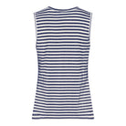 M JEANS STRIPE LUREX V-TOP TOP/T-SHIRT 104 NAVY