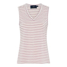 M JEANS STRIPE LUREX V-TOP TOP/T-SHIRT 385 BRIGHT ROSE
