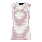 M JEANS STRIPE LUREX V-TOP TOP/T-SHIRT 385 BRIGHT ROSE