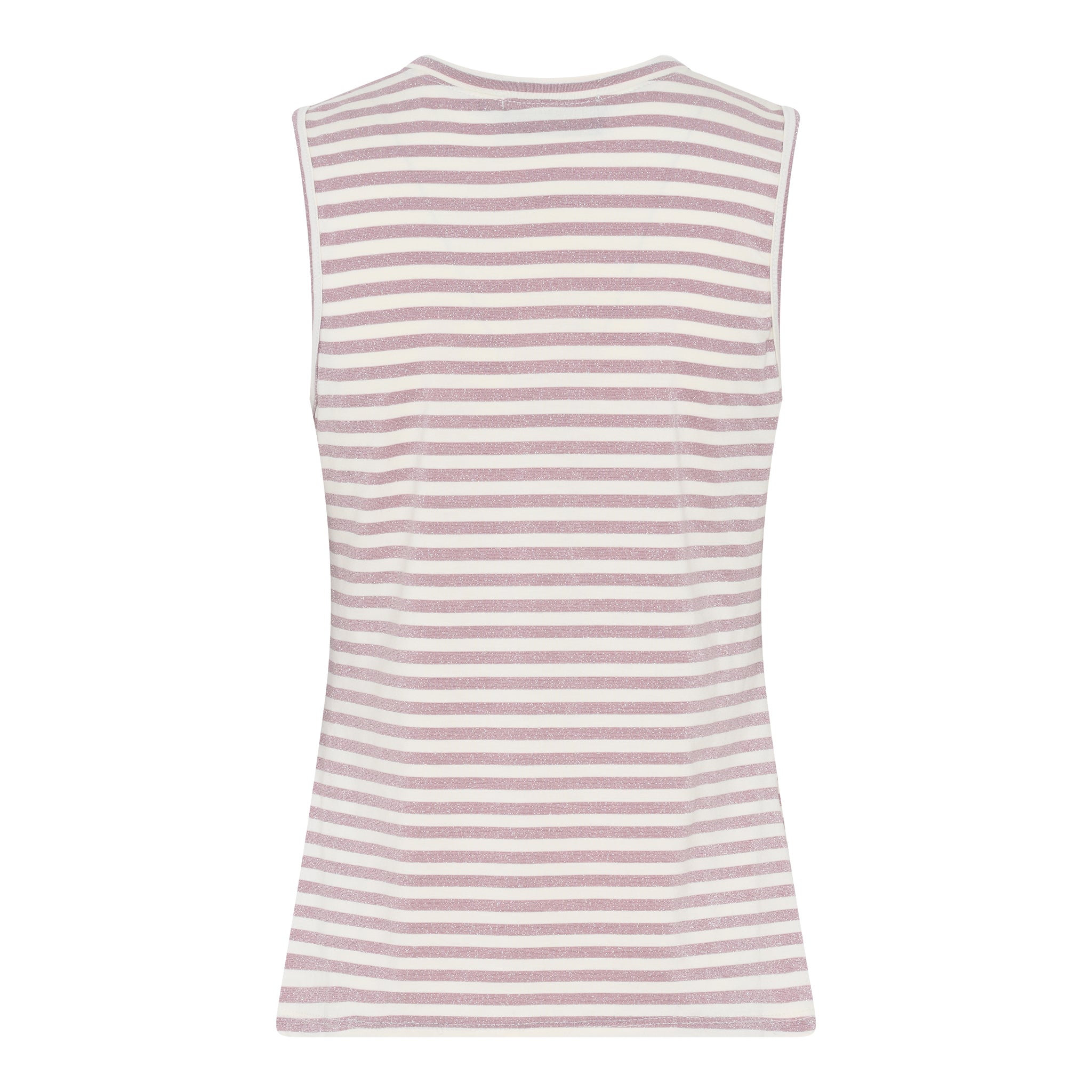 M JEANS STRIPE LUREX V-TOP TOP/T-SHIRT 385 BRIGHT ROSE