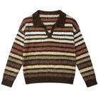 MOONDUST STRIPE POLO KNIT KNITWEAR 129 CHOCOLATE