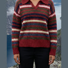 MOONDUST STRIPE POLO KNIT KNITWEAR 330 RED
