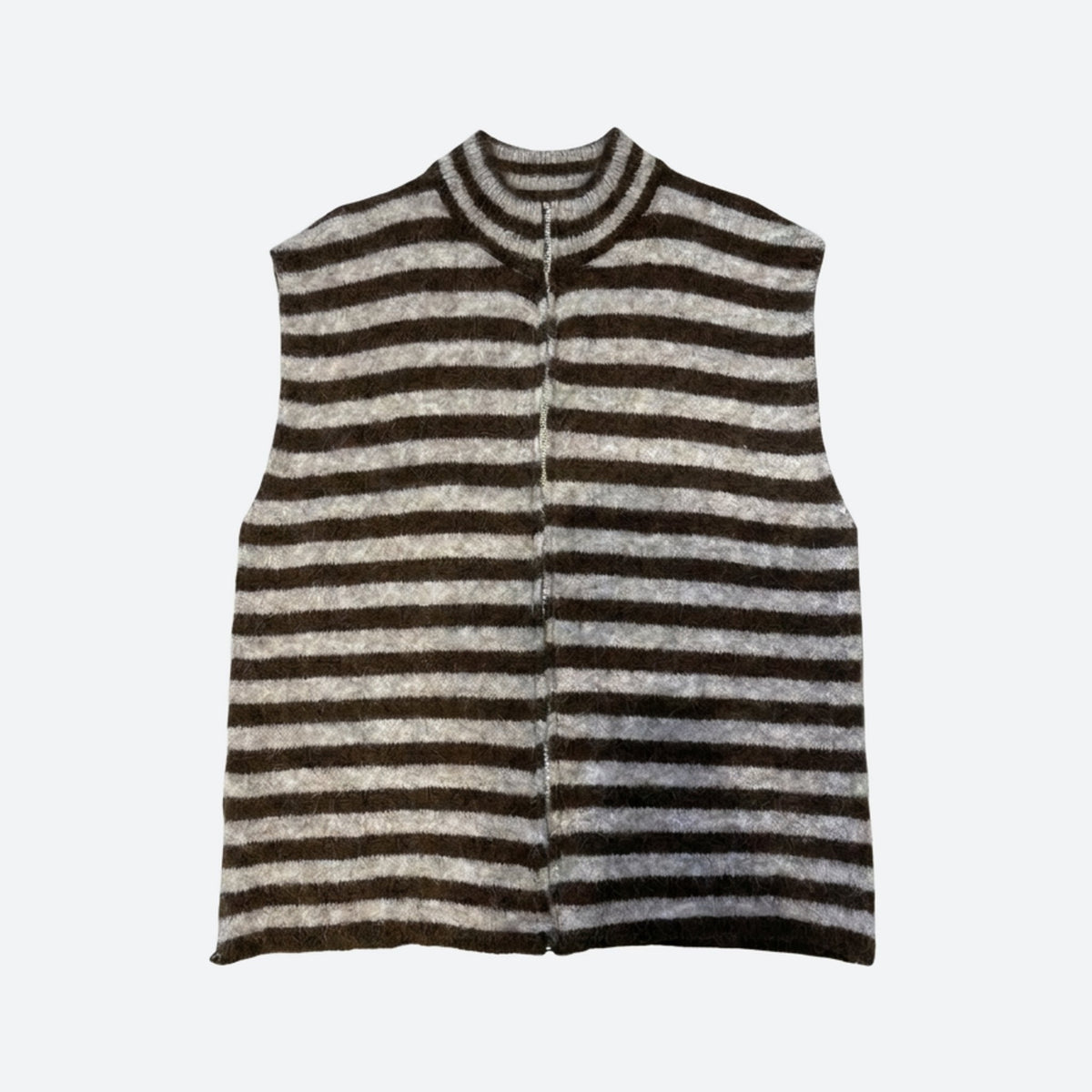 MOONDUST STRIPE VEST KNITWEAR 129 CHOCOLATE