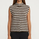 MOONDUST STRIPE VEST KNITWEAR 129 CHOCOLATE