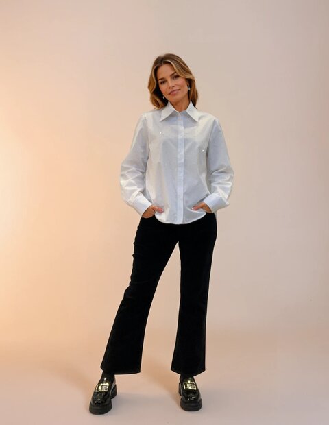 MARC LAUGE STUD SHIRT BLOUSE/SHIRT 10 WHITE