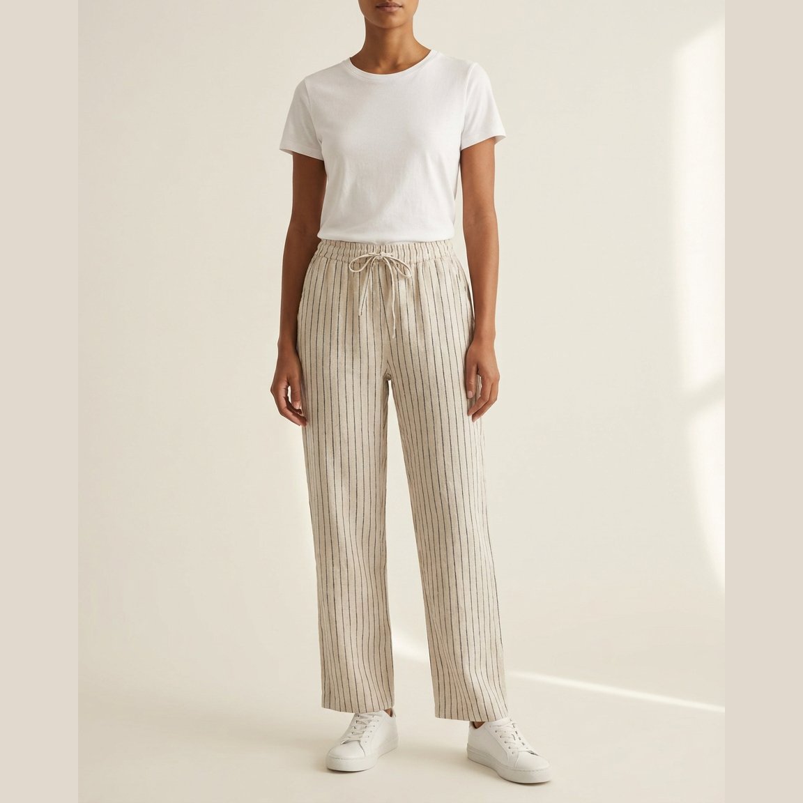 MAPP Sindy Pin Stripe Pant LINEN 27 SAND