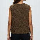 MOONDUST TEDDY VEST SOLID OUTERWEAR 129 CHOCOLATE