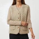 MOONDUST TEDDY VEST SOLID OUTERWEAR 20 OFF WHITE