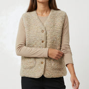 MOONDUST TEDDY VEST SOLID OUTERWEAR 20 OFF WHITE