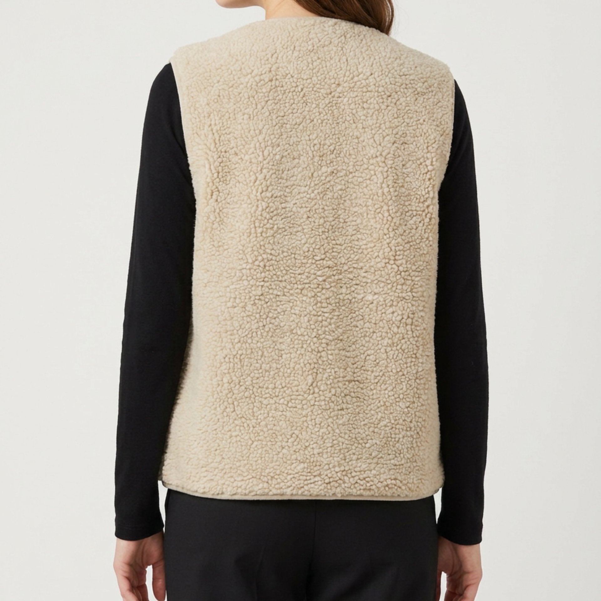 MOONDUST TEDDY VEST SOLID OUTERWEAR 20 OFF WHITE