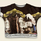 MARC LAUGE TIE BLOUSE MULTI BLOUSE/SHIRT 129 CHOCOLATE