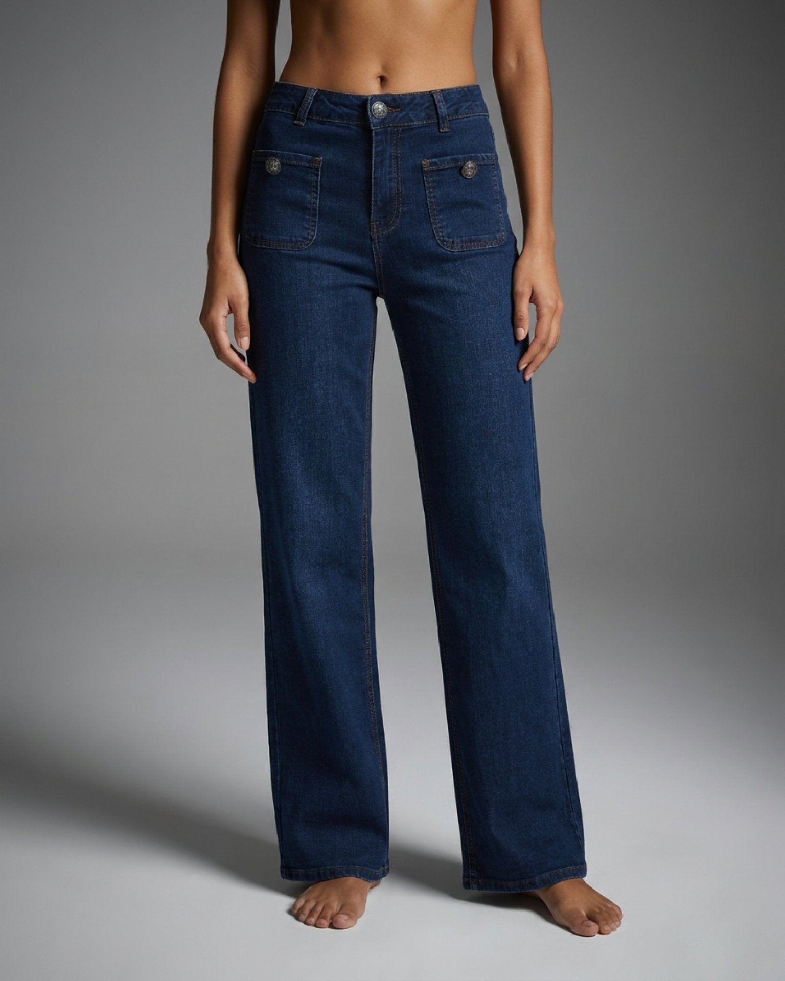 M JEANS Thea Wide Denim Jeans DENIM/TWILL 9696 BLUE DENIM USED