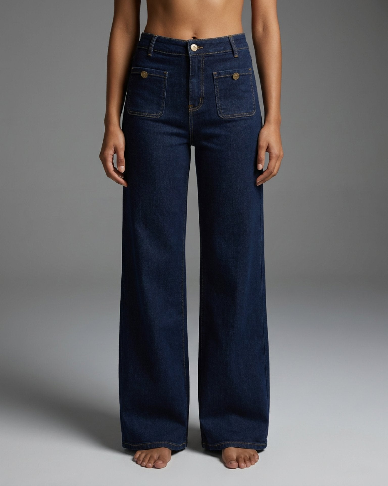 M JEANS Thea Wide Denim Jeans DENIM/TWILL 98 DARK BLUE
