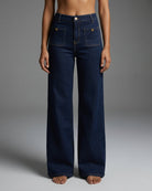 M JEANS Thea Wide Denim Jeans DENIM/TWILL 98 DARK BLUE