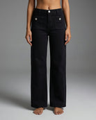 M JEANS Thea Wide Denim Jeans DENIM/TWILL 81 BLACK DENIM