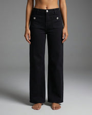 M JEANS Thea Wide Denim Jeans DENIM/TWILL 81 BLACK DENIM