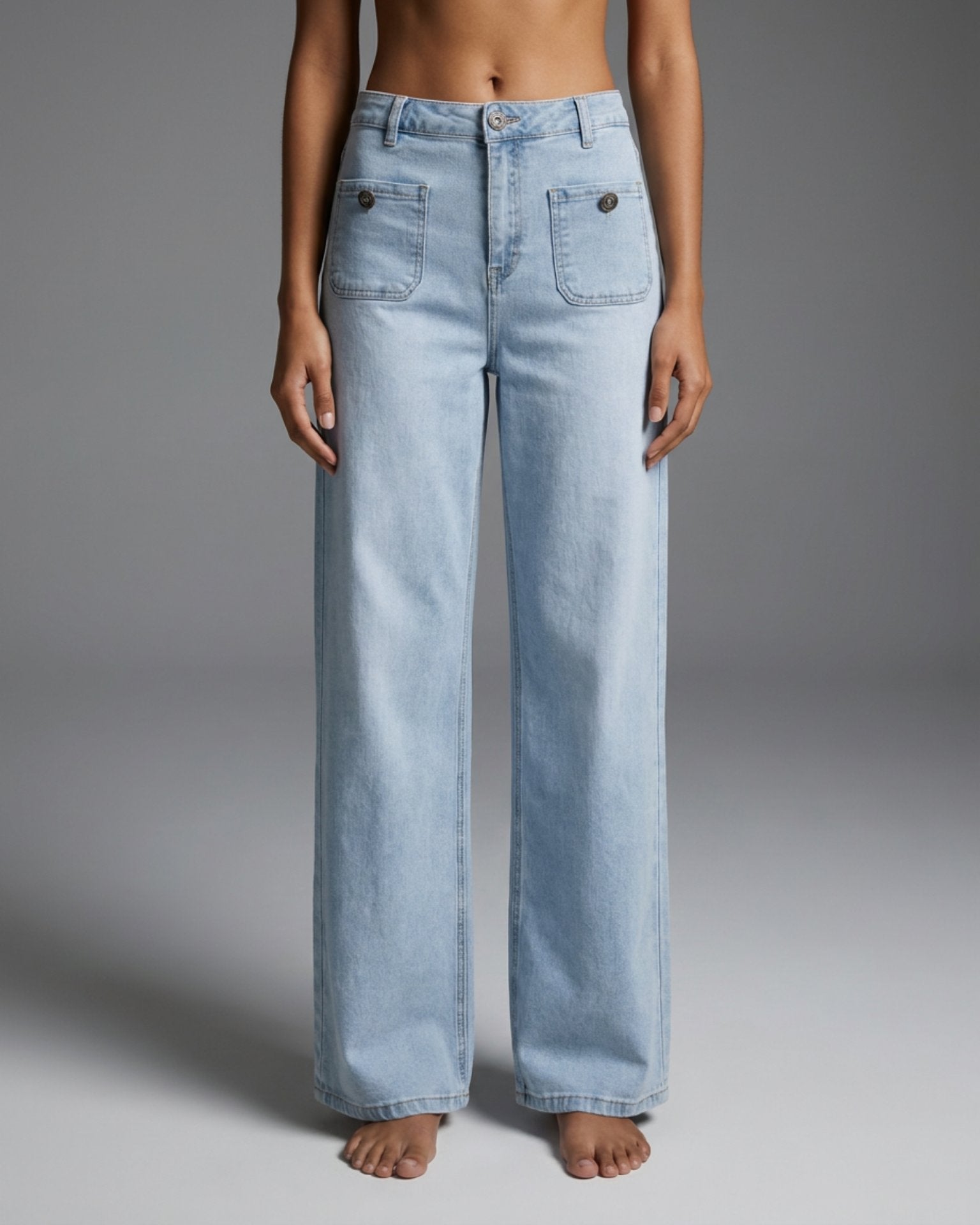 M JEANS Thea Wide Denim Jeans DENIM/TWILL 8996 LIGHT BLUE USED
