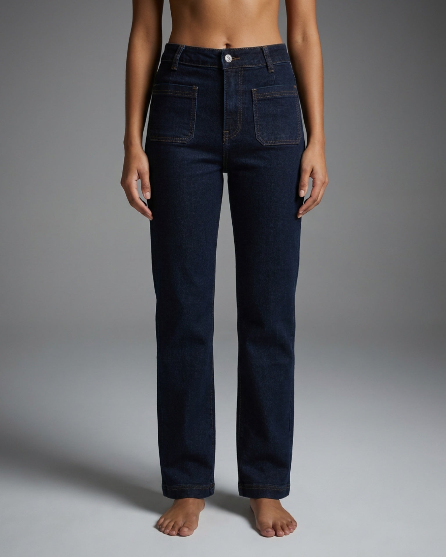 M JEANS Tutti Square Straight Denim Jeans DENIM/TWILL 98 DARK BLUE