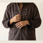 MOONDUST UNIFORM SUEDE JACKET OUTERWEAR 129 CHOCOLATE