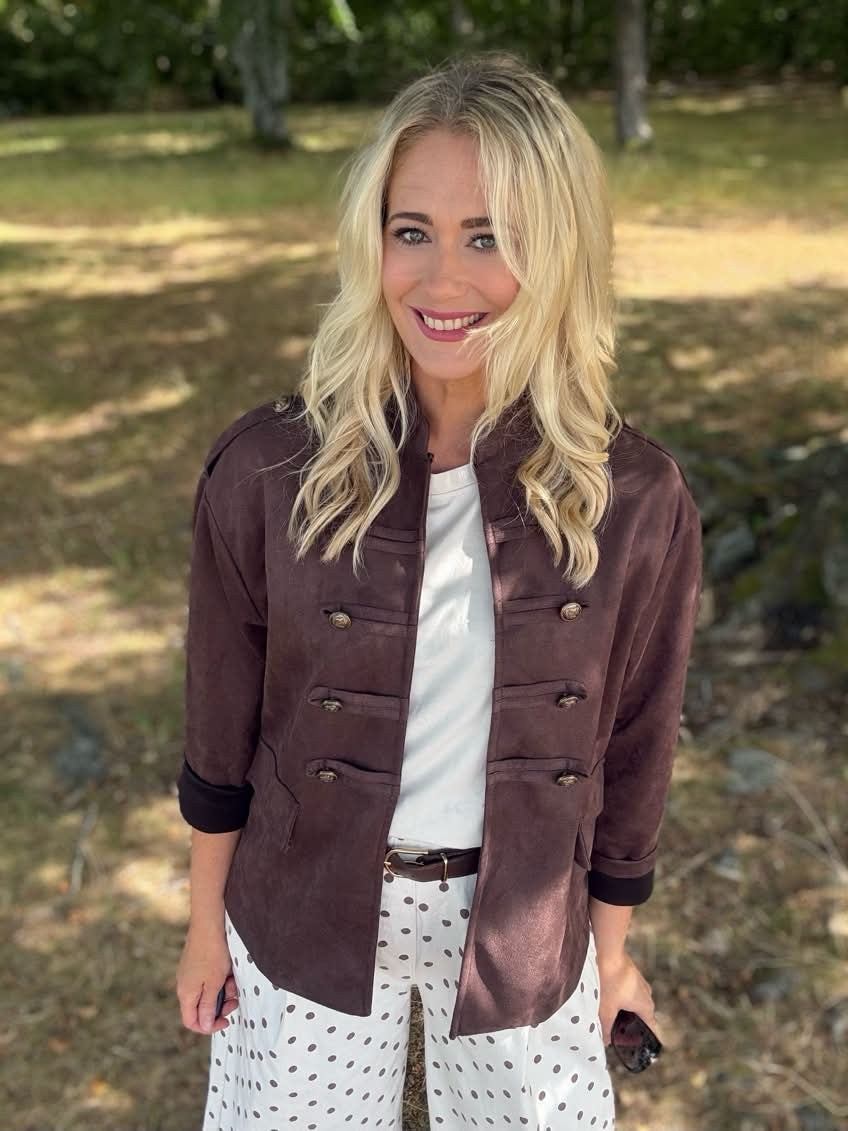MOONDUST UNIFORM SUEDE JACKET OUTERWEAR 129 CHOCOLATE