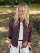 MOONDUST UNIFORM SUEDE JACKET OUTERWEAR 129 CHOCOLATE