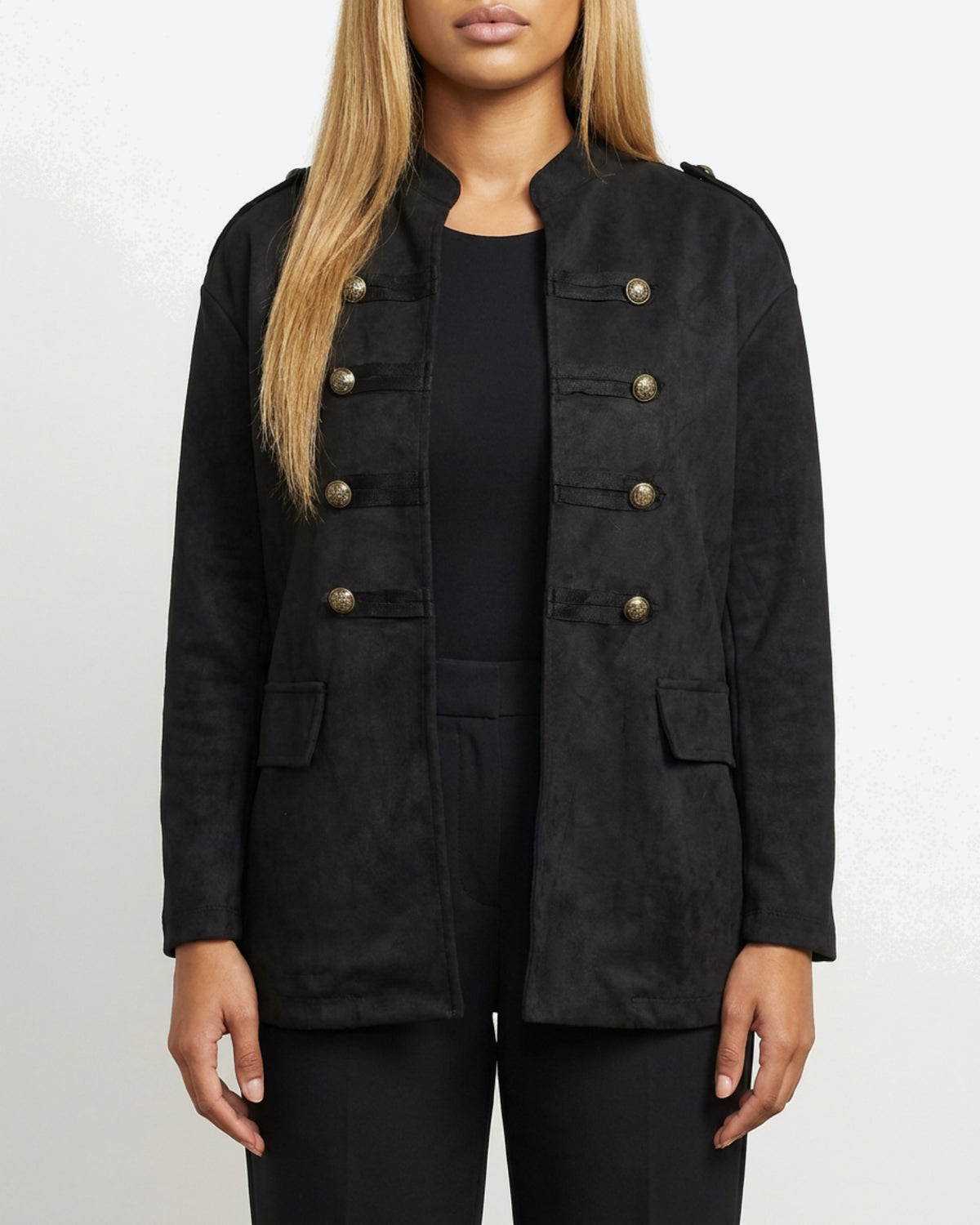 MOONDUST UNIFORM SUEDE JACKET OUTERWEAR 80 BLACK