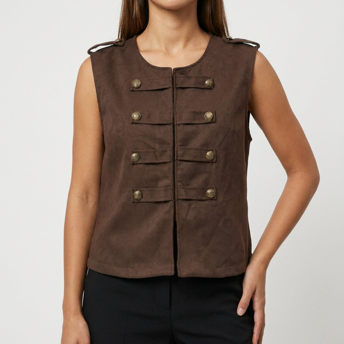 MOONDUST UNIFORM VEST OUTERWEAR 129 CHOCOLATE