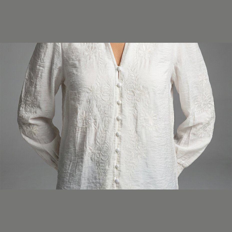 M JEANS VANESSA EMB SHIRT BLOUSE/SHIRT 20 OFF WHITE