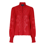 M JEANS VANESSA EMB SHIRT BLOUSE/SHIRT 330 RED