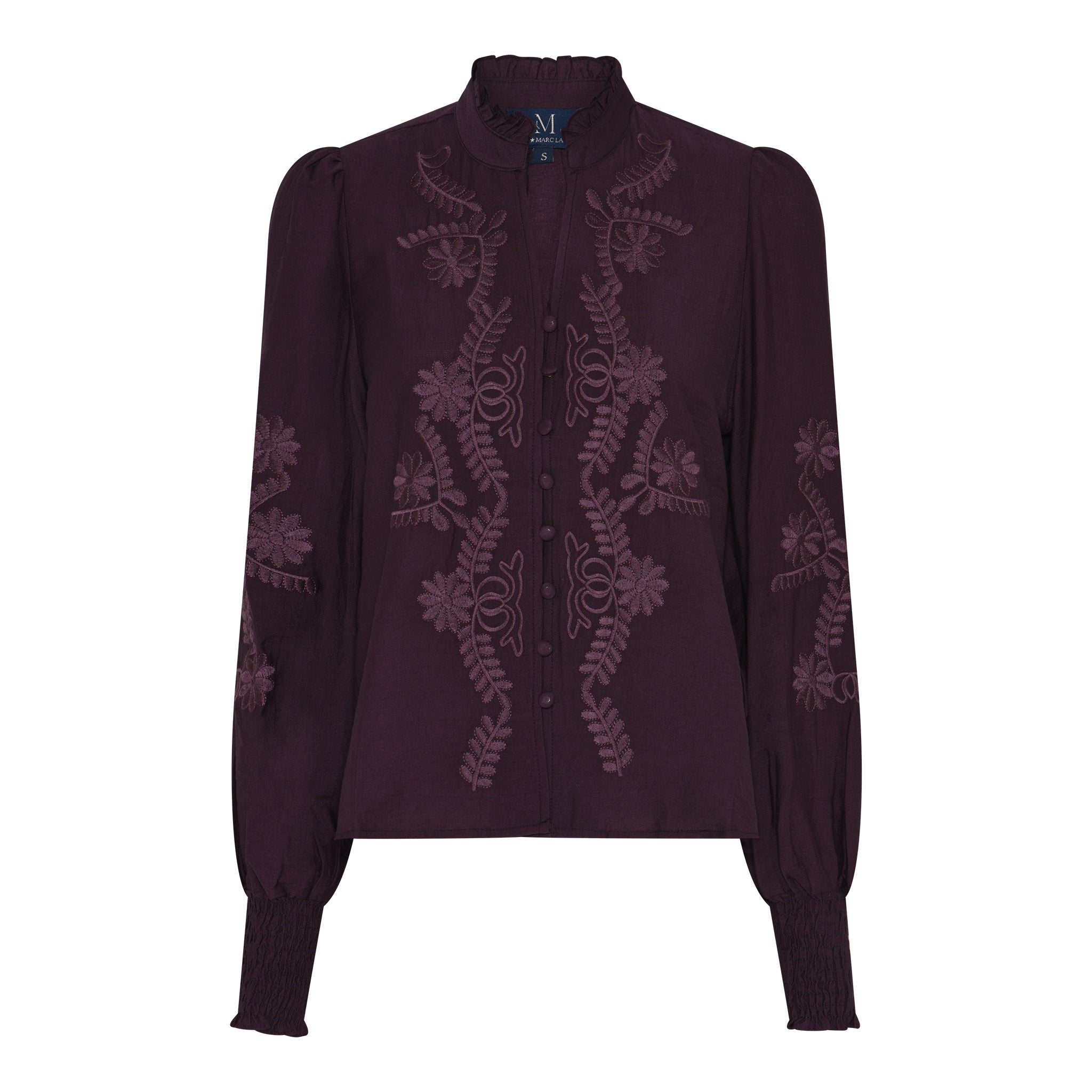 M JEANS VANESSA EMB SHIRT BLOUSE/SHIRT 683 PLUM