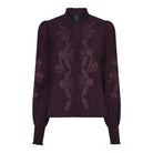 M JEANS VANESSA EMB SHIRT BLOUSE/SHIRT 683 PLUM