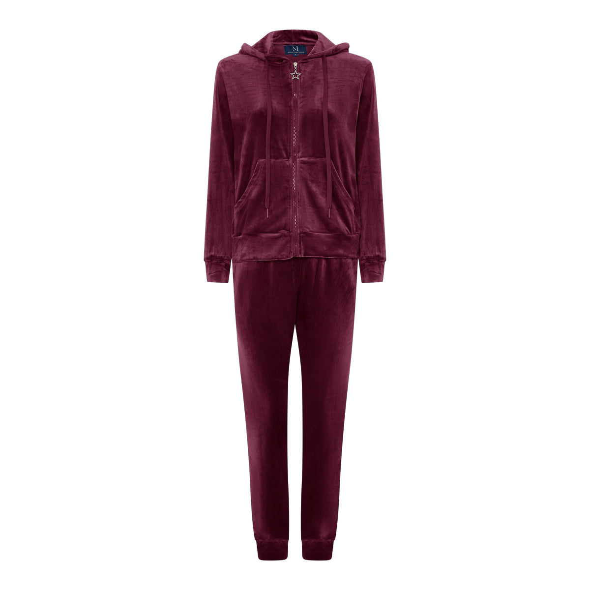 M JEANS VELOUR HOOD ZIP SET SWEATS/VELOUR 400 BORDEAUX