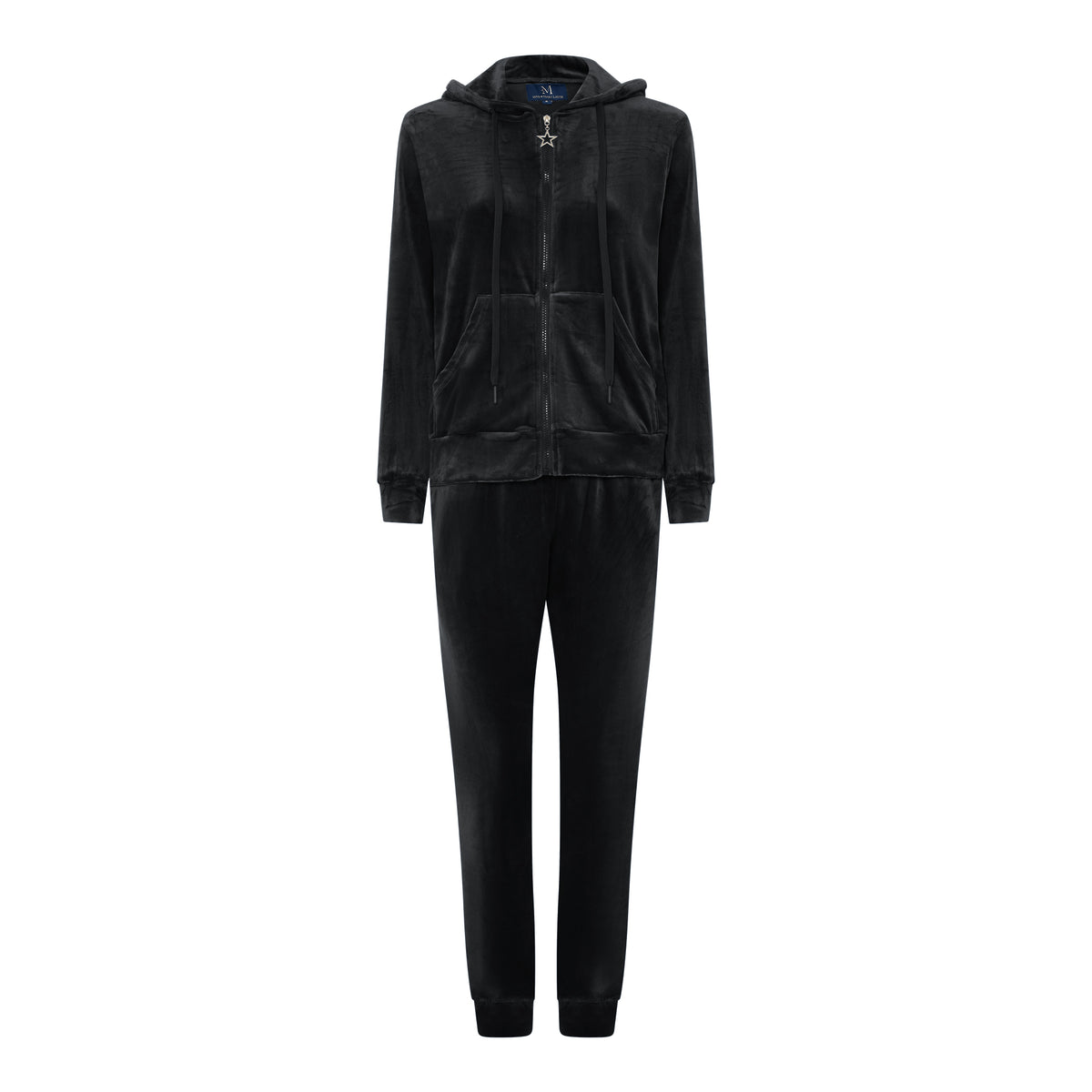 M JEANS VELOUR HOOD ZIP SET SWEATS/VELOUR 80 BLACK